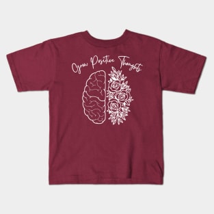 Grow Positive Thoughts Outline Roses Floral Positive Phrase Kids T-Shirt